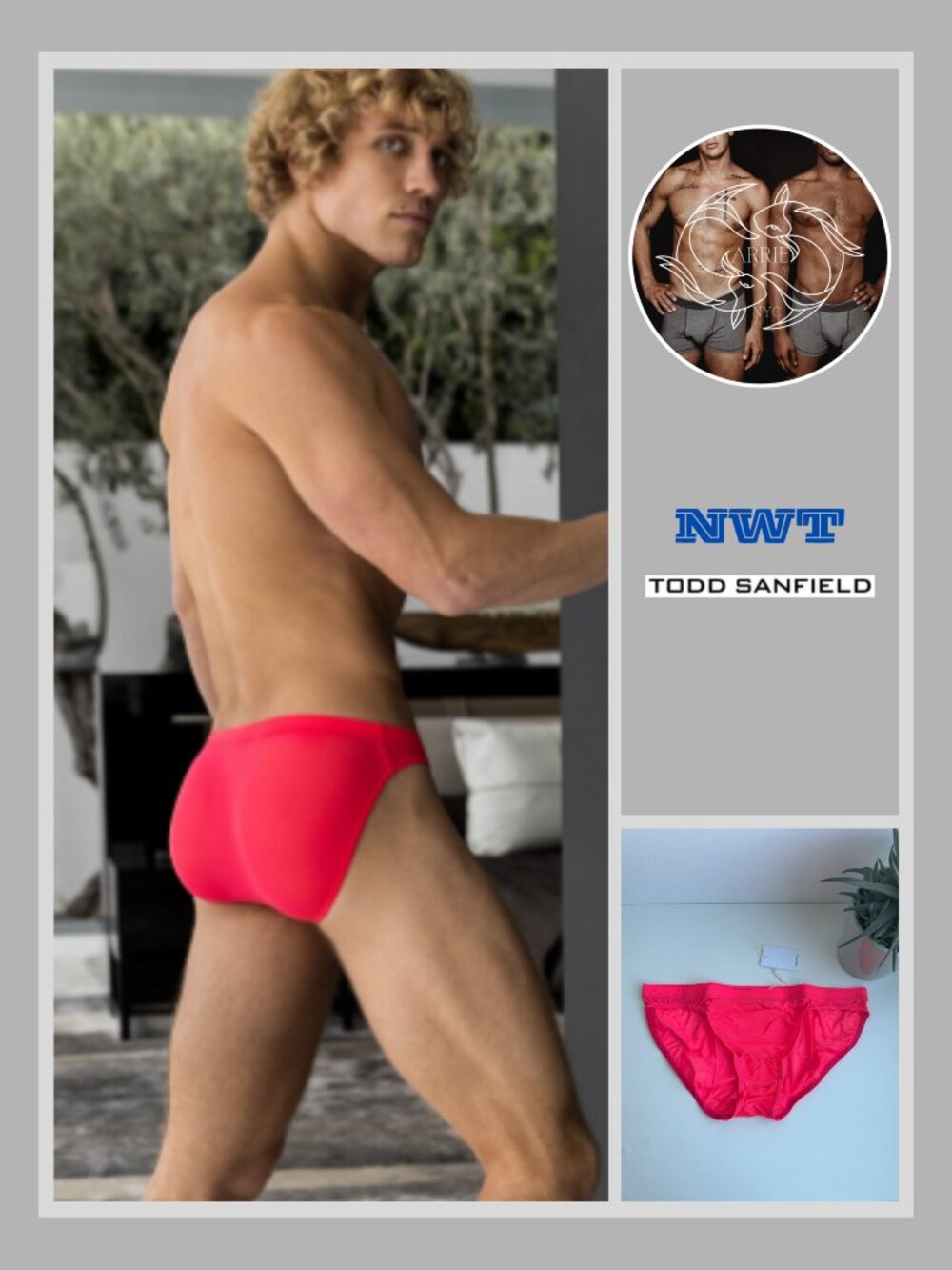 Todd Sanfield - Minimal Mesh Bikini Brief - Punch Red (M)